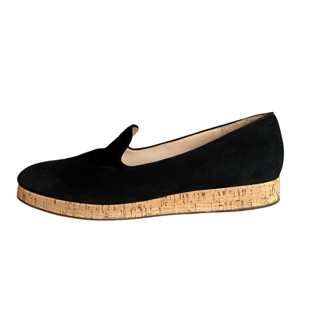 GIANVITO ROSSI Suede Cork Slip-on Black Loafers Size EU 40 - Picture 4 of 13